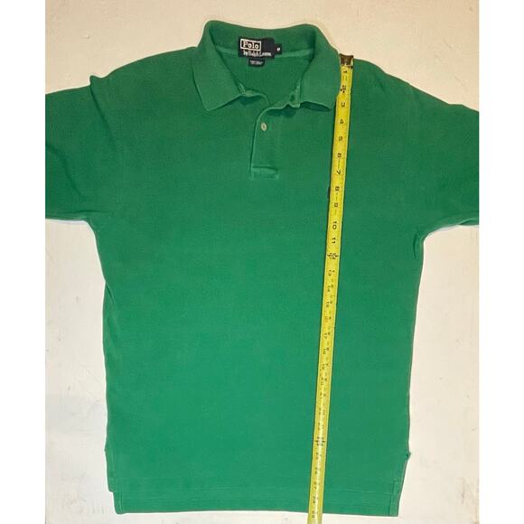 VTG Polo by Ralph Lauren Men’s Green Polo Shirt Sz M 100% Cotton Blue Pony Logo - Picture 8 of 10